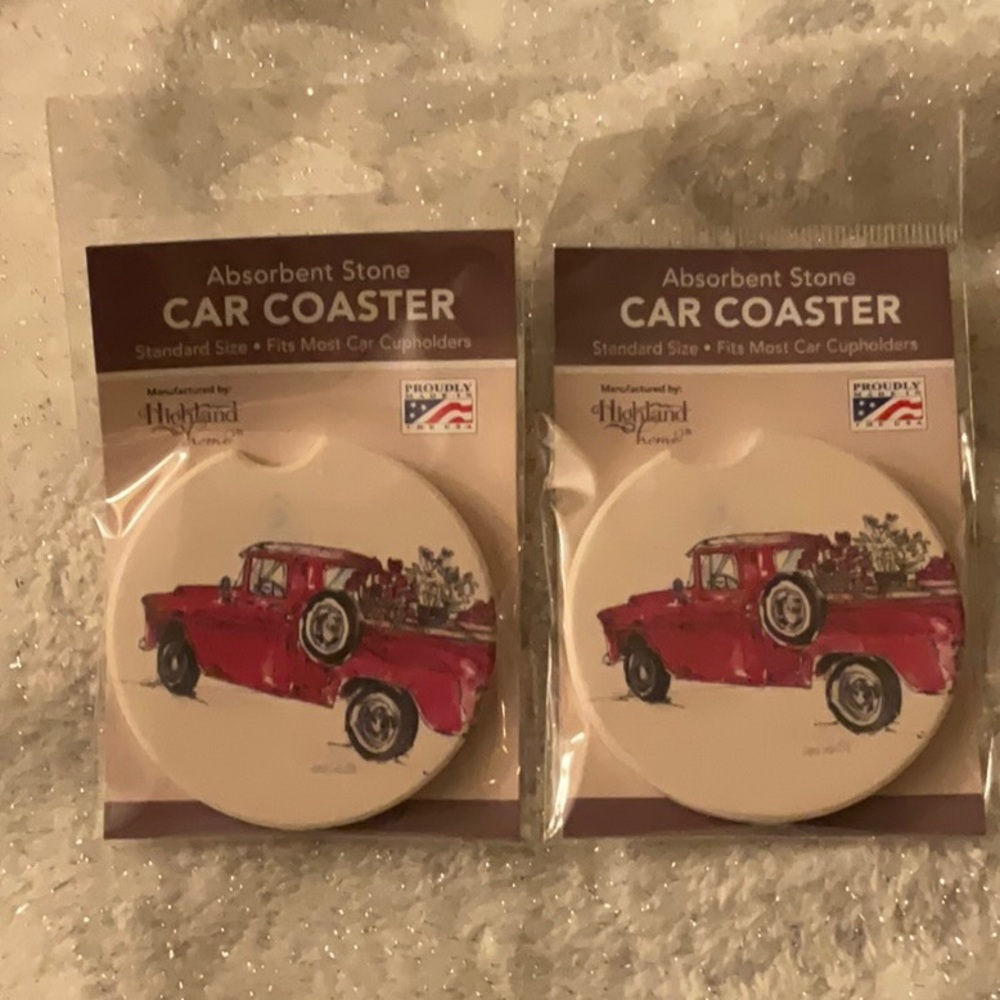 Truck and flower Car coasters